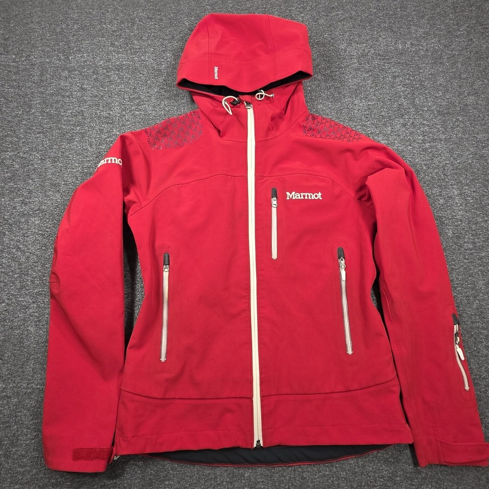 Marmot Womens's Sz Small Team Red Zion Jacket Polartec Fleece-Lined Neoshell
